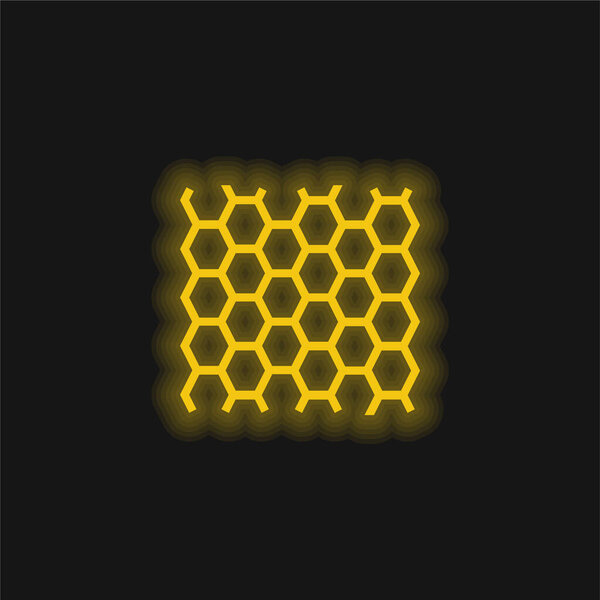 Bees Panel Texture yellow glowing neon icon