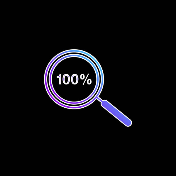 Символ 100-процентного увеличения голубого градиента
