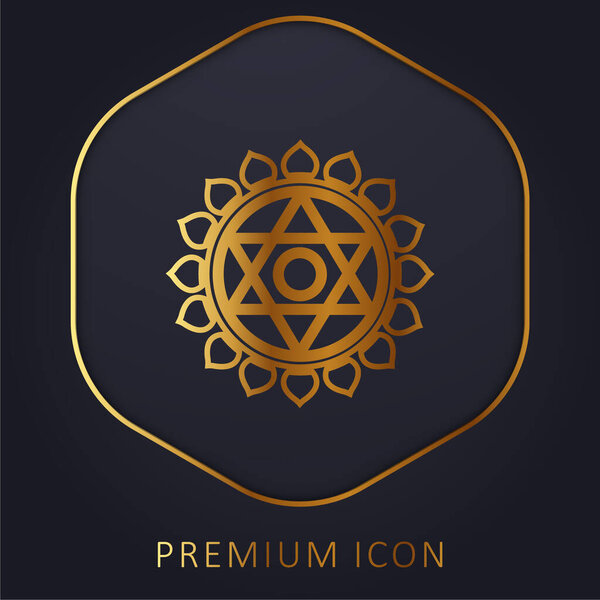 Anahata golden line premium logo or icon