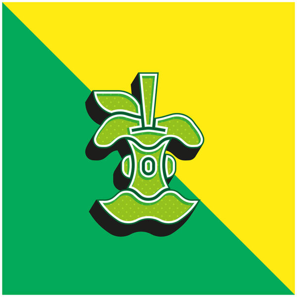 Apple Green and yellow modern 3d vector icon logo