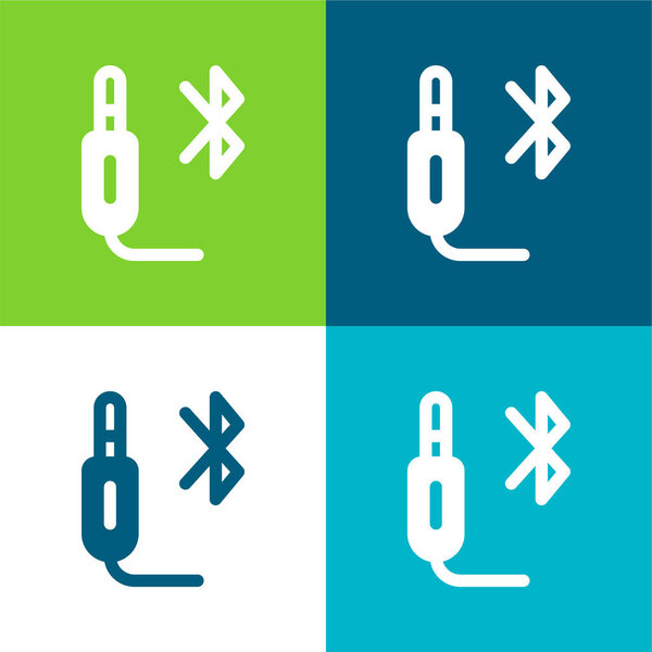 Bluetooth Плоский четырехцветный минимальный набор значков