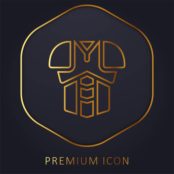 Armor golden line premium logo or icon