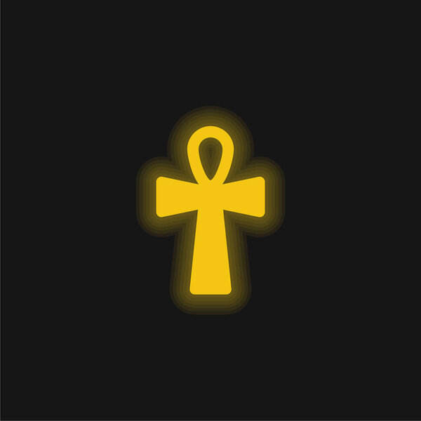 Желтый светящийся неоновый значок