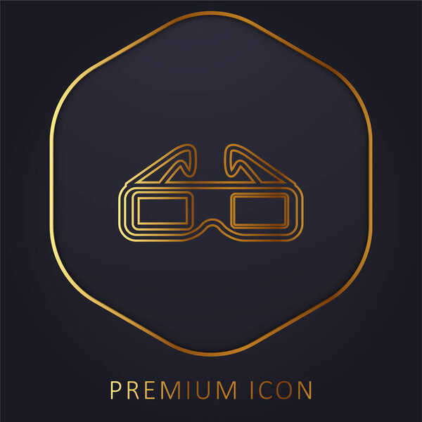 3D очки для золотой линии кинотеатра премиум логотип или значок