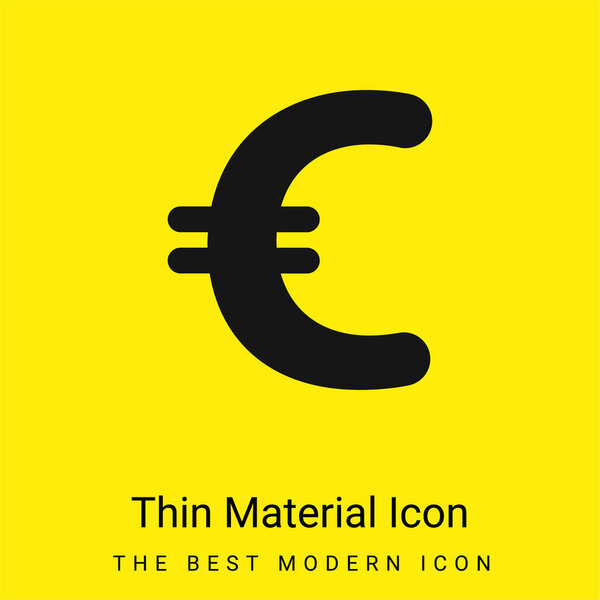 Символ большого евро минимальный ярко-желтый значок материала