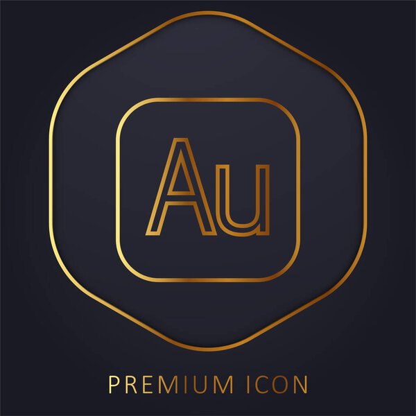 Audition golden line premium logo or icon