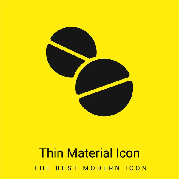 Aspirins Minimal Bright Yellow Material Icon — Stock Vector