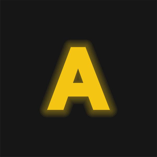 Желтая сияющая неоновая икона