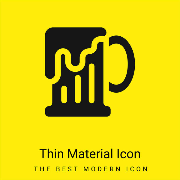 Пивная кружка минимальный ярко-желтый значок материала