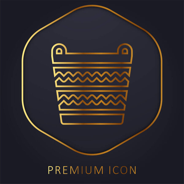 Basket golden line premium logo or icon