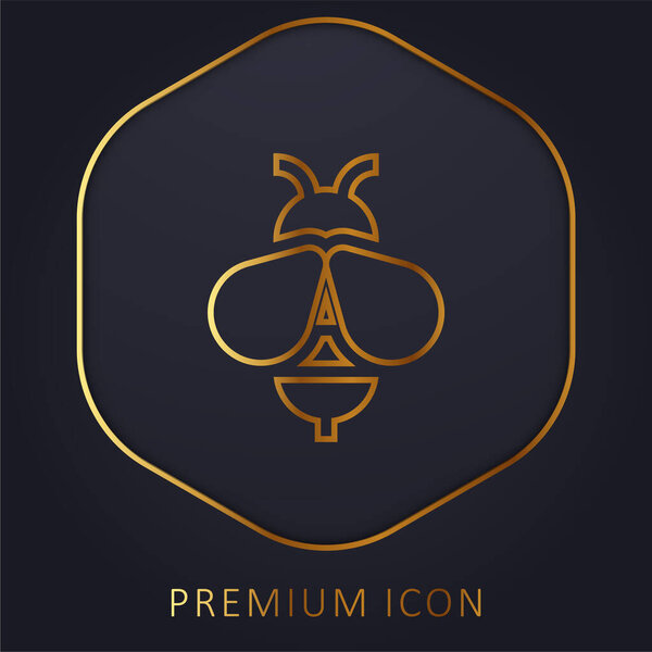 Bee golden line premium logo or icon