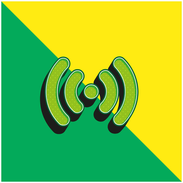 Antenna Signal Green and yellow modern 3d vector icon logo