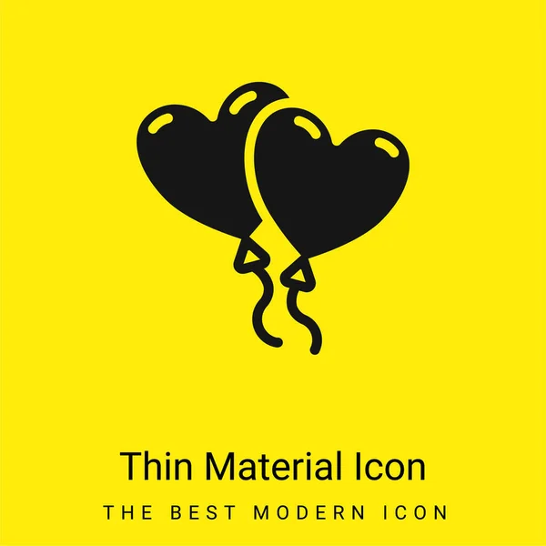 Balloons Minimal Bright Yellow Material Icon — Stock Vector