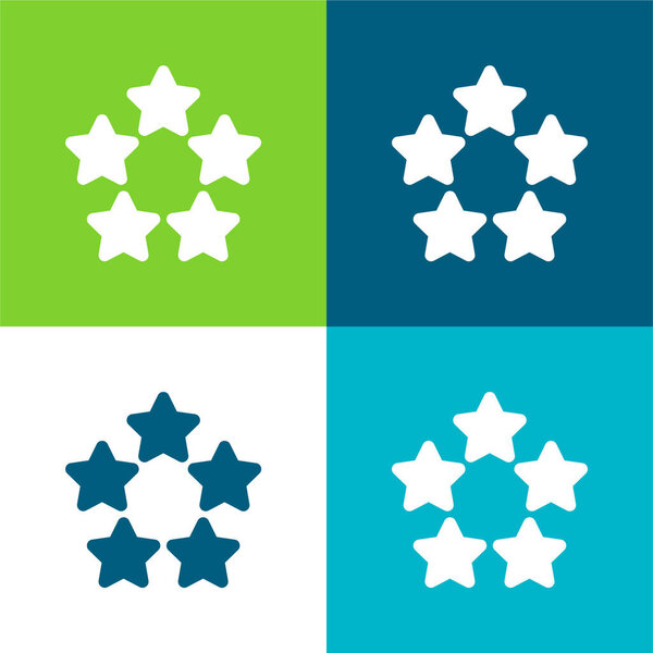5 Stars Flat four color minimal icon set