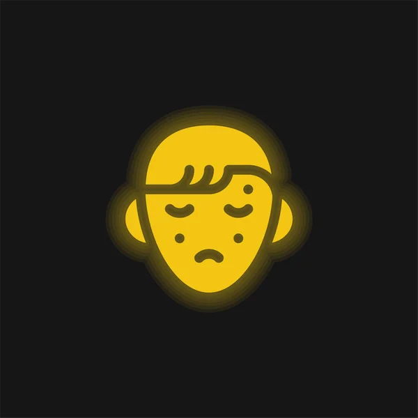 Acne Yellow Glowing Neon Icon — Stock Vector