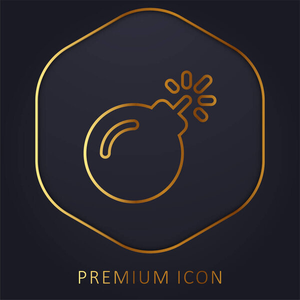 Bomb golden line premium logo or icon