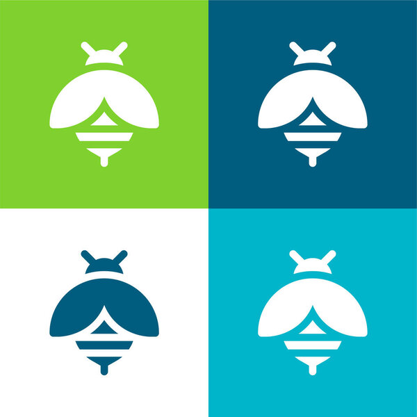 Bee Flat четырехцветный минимальный набор значков