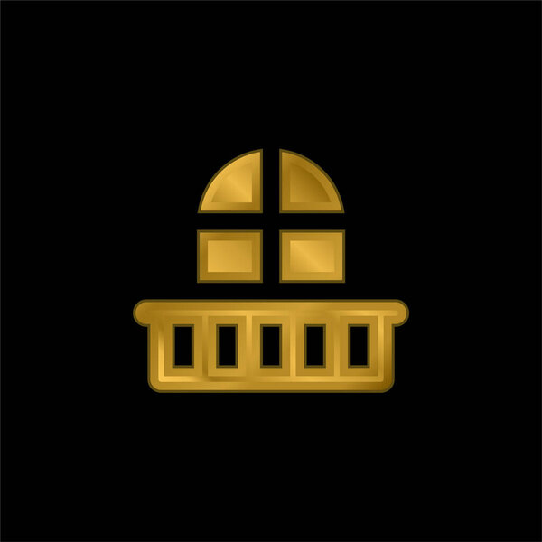 Balcony gold plated metalic icon or logo vector