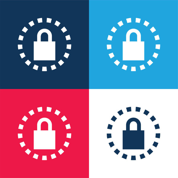 Будильник Безопасность синий и красный четыре цвета минимальный набор значков