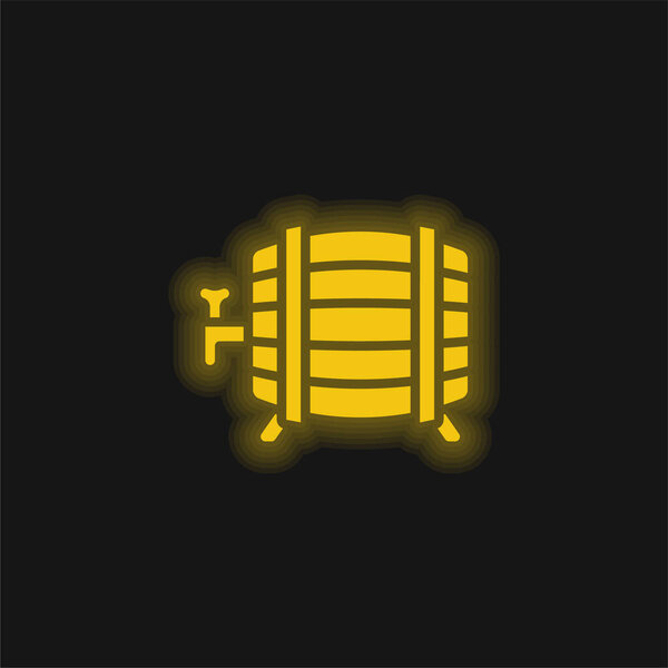 Barrel yellow glowing neon icon