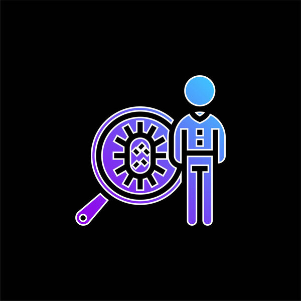 Bacteria blue gradient vector icon