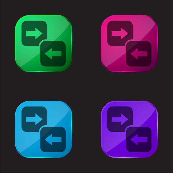 Arrow Directions four color glass button