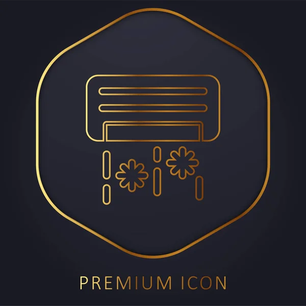 Aire Acondicionado Línea Dorada Logotipo Premium Icono — Vector de stock