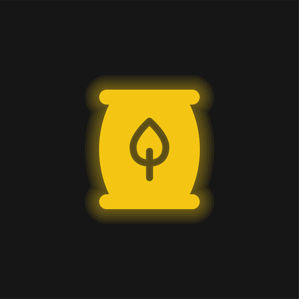 Biomass Energy yellow glowing neon icon