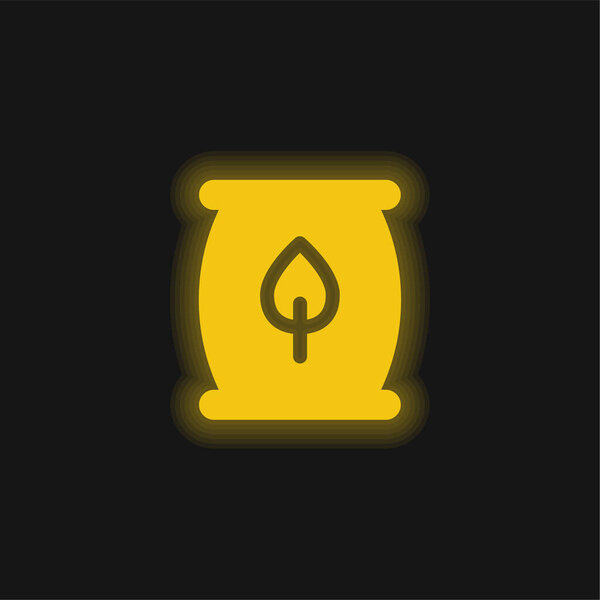 Biomass Energy yellow glowing neon icon