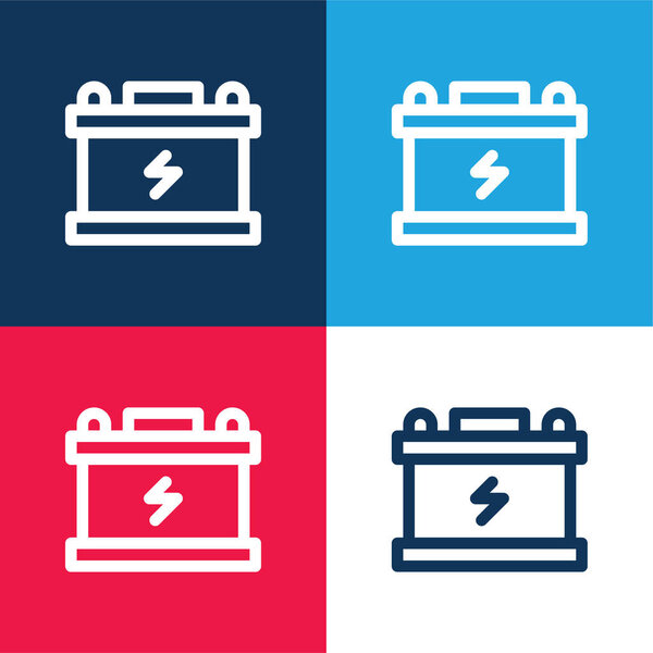 Батарея синий и красный четыре цвета минимальный набор значков