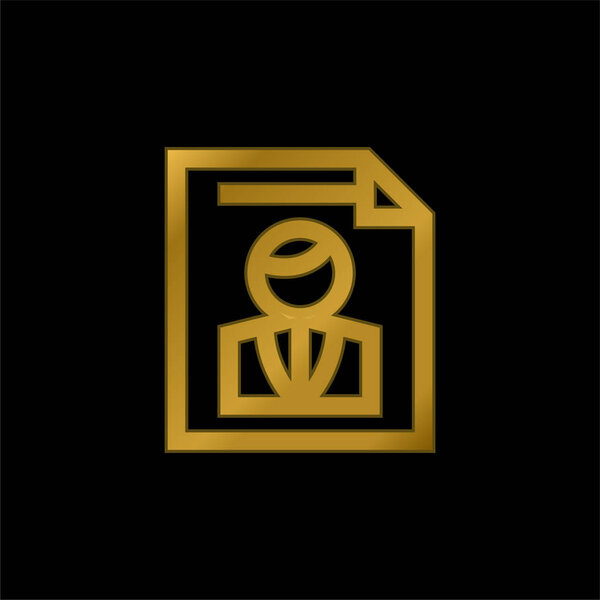 Ballot gold plated metalic icon or logo vector