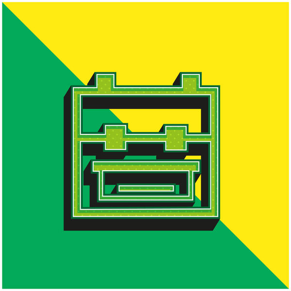 Backpack Variant Design Like A Portfolio Green and yellow modern 3d vector icon logo