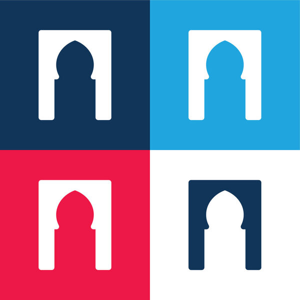 Arch blue and red four color minimal icon set