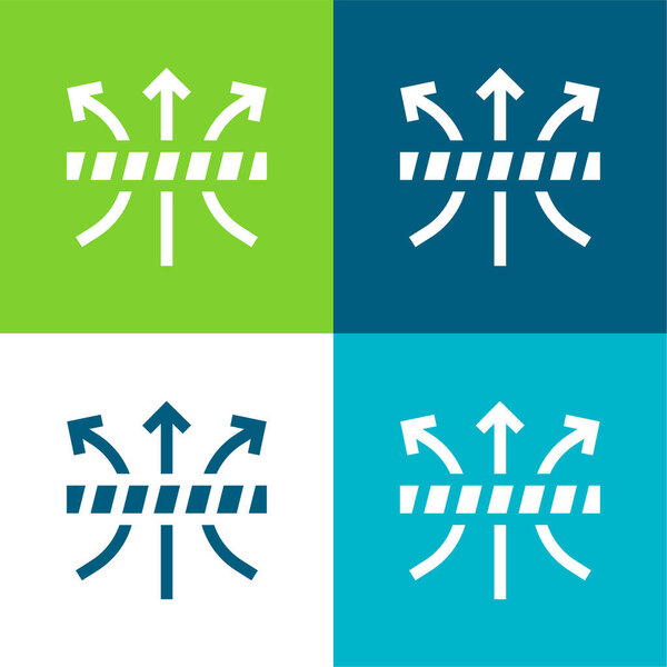 Дыхательная плоская четырехцветная минимальная иконка