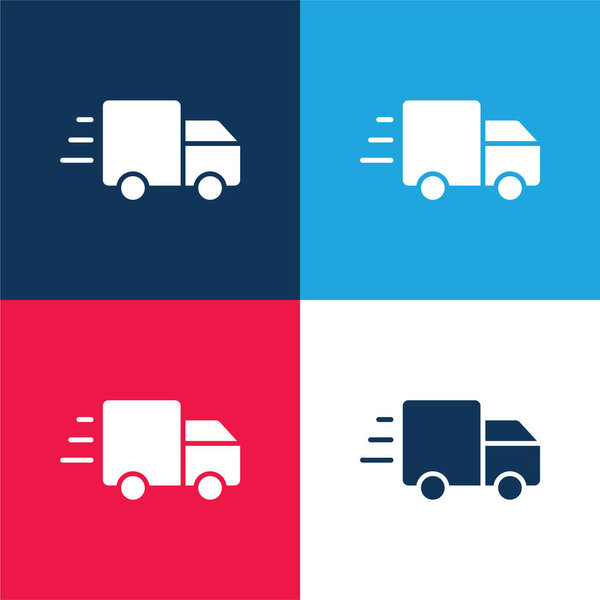 Объявления синий и красный четыре цвета минимальный набор значков