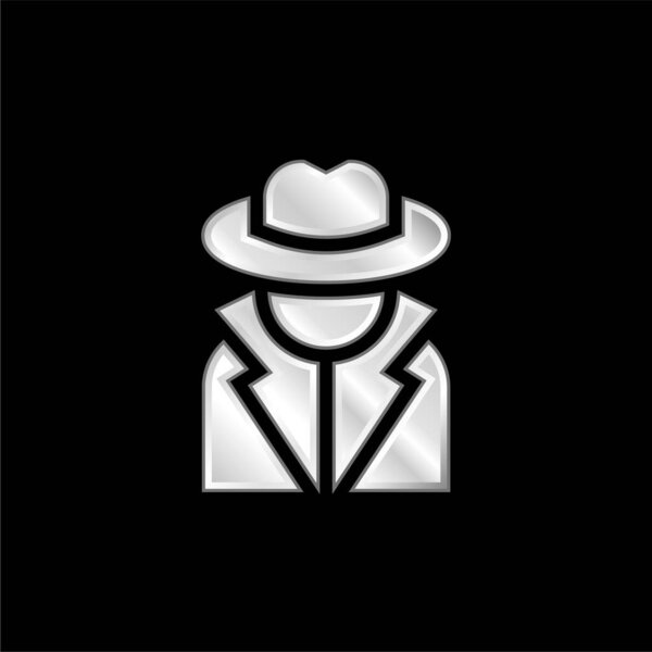 Annonymous silver plated metallic icon