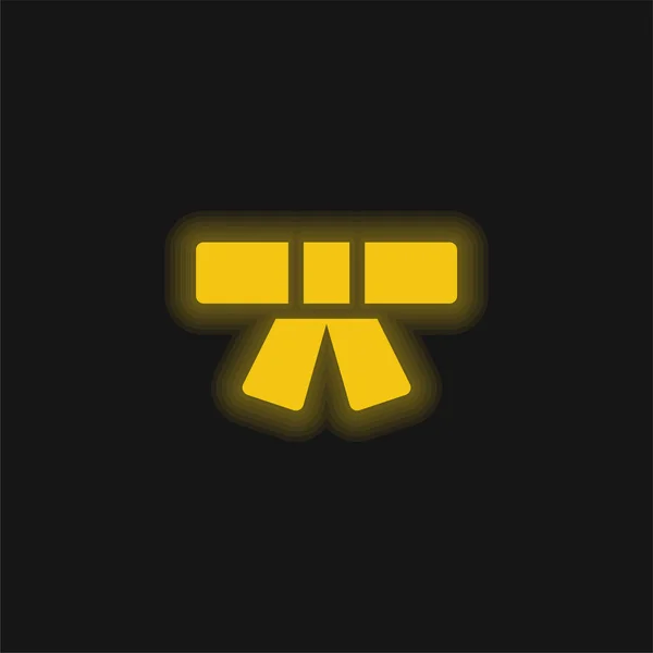 Belt Yellow Glowing Neon Icon Vector Graphics
