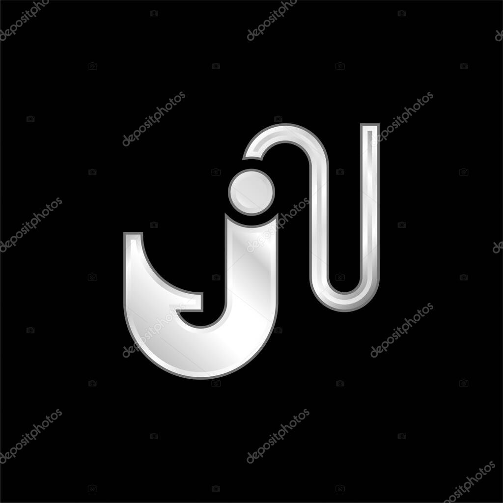 Bait silver plated metallic icon