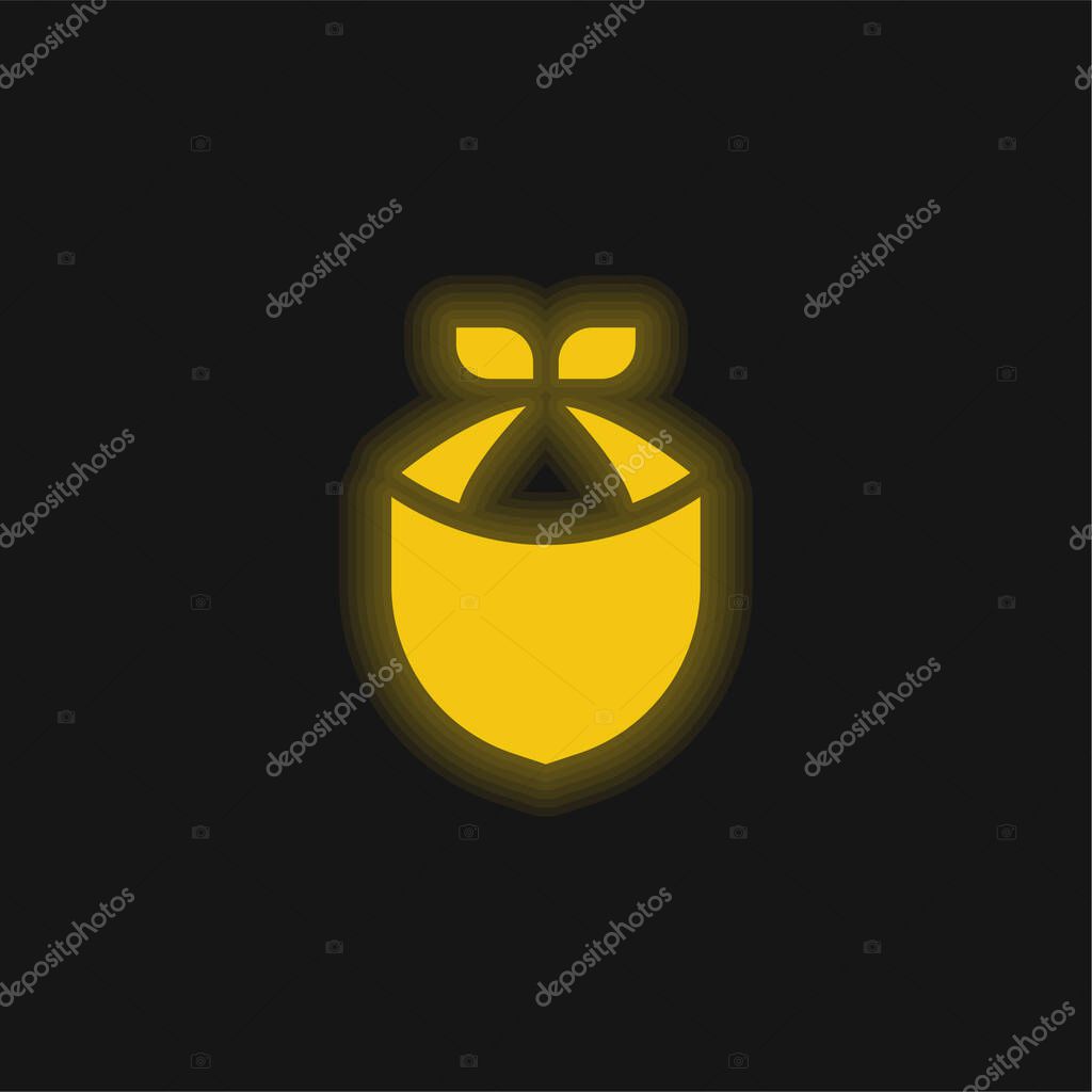 Bandana yellow glowing neon icon