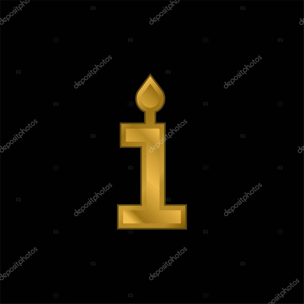 Birthday gold plated metalic icon or logo vector