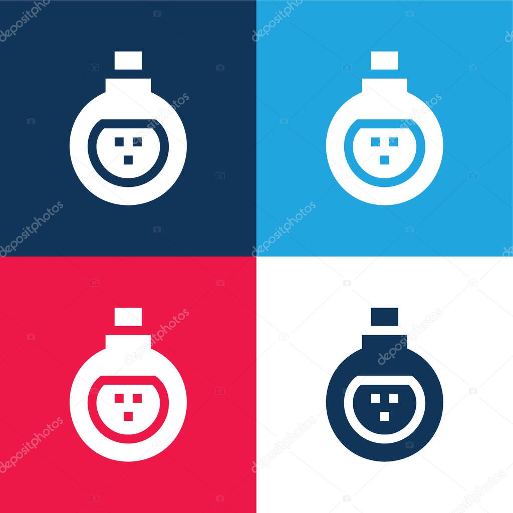 Antidote blue and red four color minimal icon set