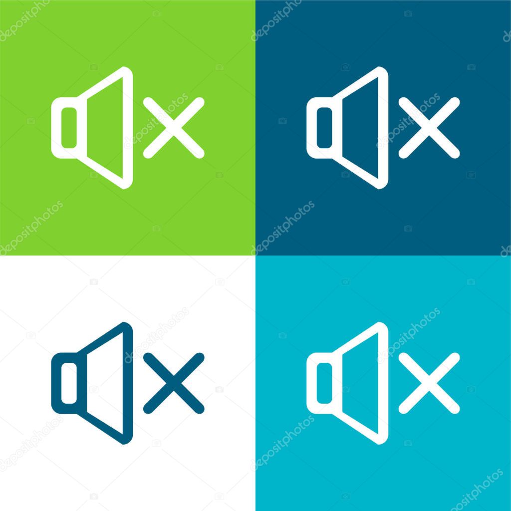 Audio Tool In Silence Flat four color minimal icon set