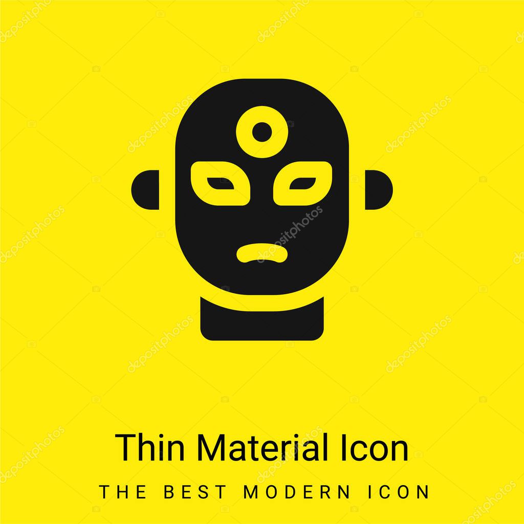 Alien minimal bright yellow material icon