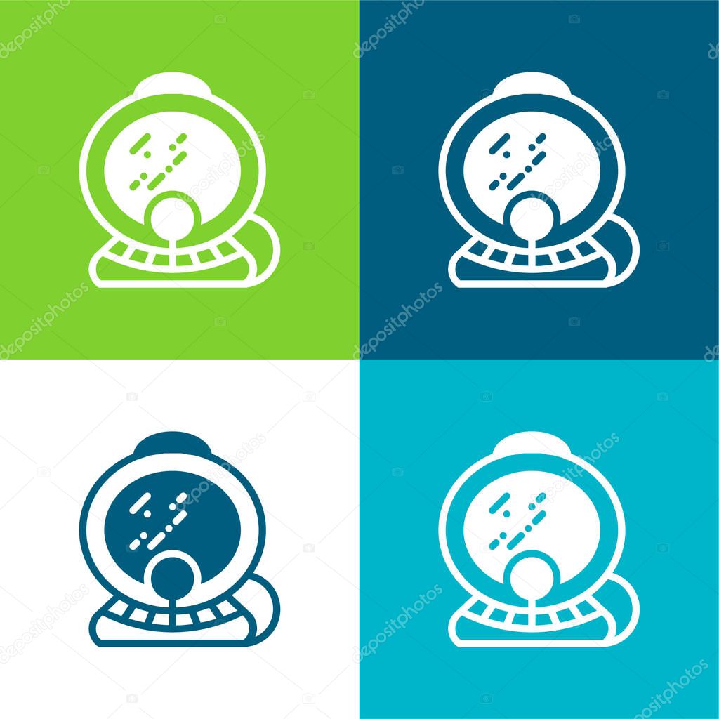 Aqualung Flat four color minimal icon set