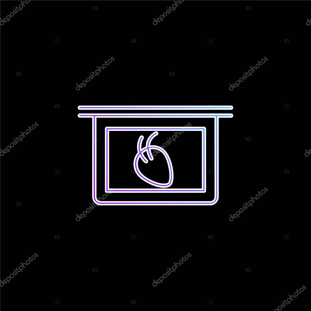 Body Organ With Hair Strands View On Plate blue gradient vector icon