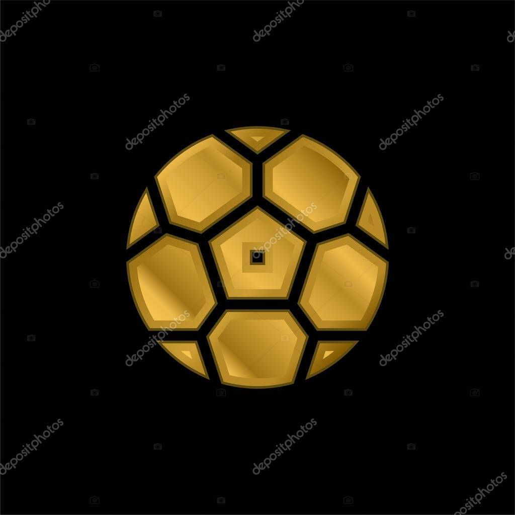 Ball gold plated metalic icon or logo vector