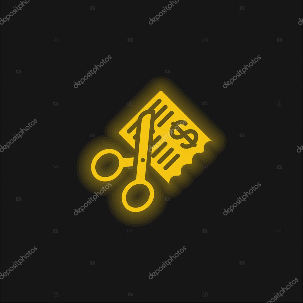 Bills yellow glowing neon icon