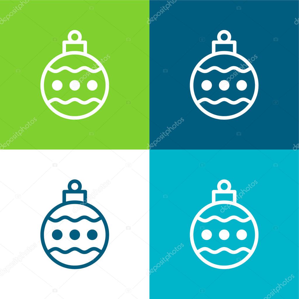Bauble Flat four color minimal icon set