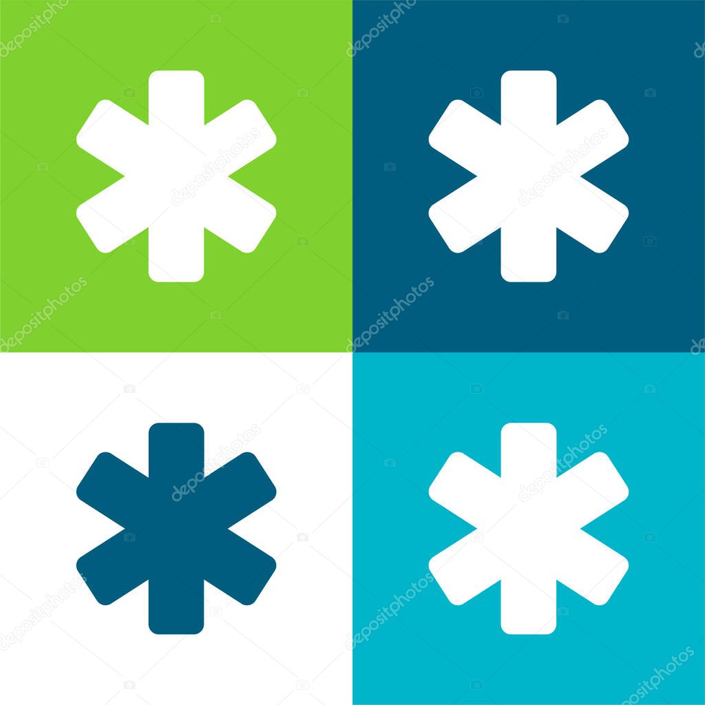 Asterisk Flat four color minimal icon set