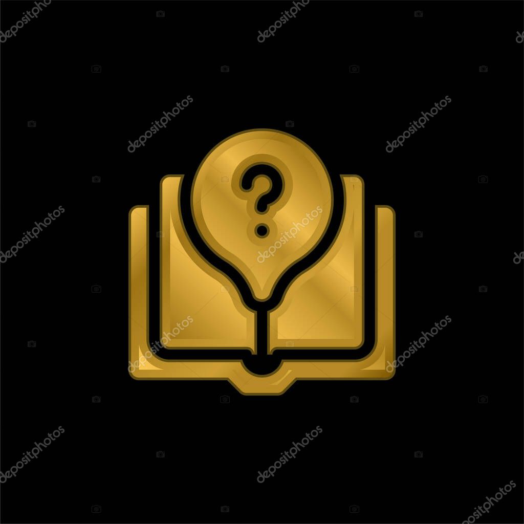 Book gold plated metalic icon or logo vector